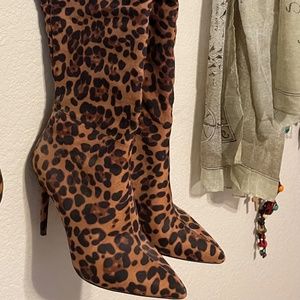 Gorgeous, Jessica Simpson, Animal Print, Above Knee Boots, Size 9/40